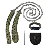 Pocket Chainsaw with Paracord Handle,36 Inch 24 Teeth Long Hand Saw Chain,Outdoor Survival Gear Folding Chain Hand Saw Fast Wood & Tree Cutting Best for Camping Backpacking