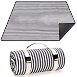 Extra Large Picnic & Outdoor Blanket, 57.1'x78.7' Waterproof & Sandproof Beach Picnic Mat, Machine Washable Folding Camping Rug with Carry Strap for Park, Outdoor Concerts, Hiking, Travel (stripe)