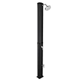 VINGLI 7.2Ft 9.3 Gallon Solar Heated Shower,2-Section with Shower Head and Foot Shower Tap，for Outdoor Backyard Poolside Beach Pool Spa,Black