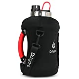 DR.HYDRO 3.2L Gallon Water Bottle with Insulated Storage Sleeve with Straw and Silicon Handle- BPA Free Large Water Bottle/100 oz water jug with Straw, reusable gallon jug perfect for Gym (Red Black))
