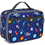 FlowFly Kids Lunch box Insulated Soft Bag Mini Cooler Back to School Thermal Meal Tote Kit for Girls,Boys, Astronaut