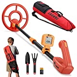 PANCKY Metal Detector for Kids, Junior Metal Detector with LCD Display,Adjustable Stem and Carrying Bag,Lightweight Gold Detectors Advanced DSP Chip 7.5' Waterproof Coil - PK1003