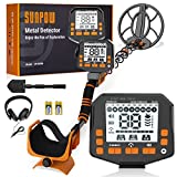 SUNPOW Metal Detector for Adults & Kids, Waterproof Adjustable Pinpoint Metal Detector, Identify 9 Types of Metals, Bigger LCD Display, 4 Modes, 10' IP68 Coil, One-to-One Key Control, Super Easy