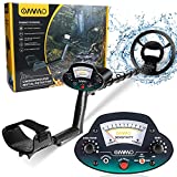 OMMO Metal Detector for Adults & Kids, Waterproof Metal Detectors with High Accuracy Adjustable Pointer Display, Pinpoint & Discrimination & All Metal &Tone Mode, for Detecting Coin, Beach Treasures