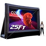 OZIS 25Ft Inflatable Outdoor Projector Movie Screen - Blow up Mega Movie Projector Screen with 450W Blower Include - Supports Front and Rear Projection - Easy to Set Up