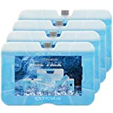 Extremus Icy Hollow Ice Packs for Cooler,Reusable Ice Packs for Lunch Bags,Long-Lasting Slim Lightweight Freezer Ice Pack for Lunch box,Ultra Slim,4-Pack
