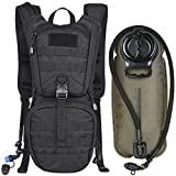 MARCHWAY Tactical Molle Hydration Pack Backpack with 3L TPU Water Bladder, Military Daypack for Cycling, Hiking, Running, Climbing, Hunting, Biking (Black)