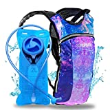 Sojourner Hydration Pack Backpack - 2L Water Bladder Included for Festivals, Raves, Hiking, Biking, Climbing, Running and More (Galaxy 1)