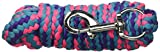 Tough 1 8' Braided Soft Poly Lead Rope, Purple/Turquoise/Hot Pink, 8ft