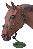 Tough 1 Poly Rope Halter W/Knots & 14Ft Lead, Hunter Green