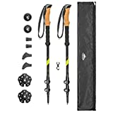 Cascade Mountain Tech Trekking Poles - Carbon Fiber Walking or Hiking Sticks with Quick Adjustable Locks (Set of 2)