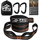 Pro Venture Hammock Straps and 2 Carabiners, 30+2 Loops, 1200lbs Breaking Strength (400lbs Rated) | 100% Non-Stretch, Lightweight, Portable Camping - Quick, Easy Setup | Heavy Duty + Tree Friendly
