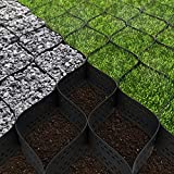 Vodaland 4 inch Thick Geo Grid Ground Grid Polyethylene 1885 LBS per sq ft Strength, for Landscaping, Parking Lots, Heavy Load Resistance