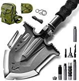 GRAMFIRE Tactical Survival Shovel Folding Martensitic Stainless Steel Survival Spade Shovel Camping Foldable for Offroad Shovelco Emergency Kit Gear and Equipment Hiking Entrenching Tool