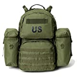 Military Army Backpack, MOLLE 2 Medium Rucksack with Shoulder Straps and Wasit Belt, Internal Frame, Multicam (MOLLE II Rucksack with External Frame-OD)