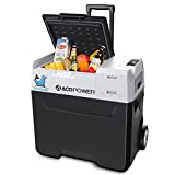 ACOPOWER LiONCooler Portable Freezer 52 Quarts 12/24V DC and 100-240V AC Portable Refrigerator with Solar/AC/Car Rechargeable Battery,X50A Electric Cooler for Car,Camping,-4℉-68℉ Car Fridge,Silver
