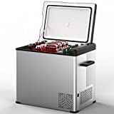 KEED BING Portable Refrigerator 53 Qt, 12v Dual Zone Portable Freezer, Carbon Steel Shell Car Refrigerator, Electric Compressor Cooler w/ -4℉-68℉, for Car Truck Vehicle RV Boat Outdoor & Home use