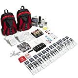 Emergency Zone The Essentials Complete Deluxe Survival 72-Hour Kit, Prepare Your Family for Hurricanes, Earthquakes, FLOODS, Emergency Disaster Go Bag- Available in 2 & 4 Person, Red or Black Bag