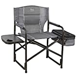 Timber Ridge Laurel Outdoor Folding Director's Chair with Cooler Bag & Side Table, Grey