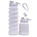 Nefeeko Collapsible Water Bottle , 26oz Silicone Foldable Water Bottles Leakproof BPA Free Travel Water Bottles with Carabiner, Portable Sport Water Bottles for Camping,Hiking Outdoor Indoor Sport