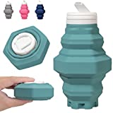 Mefold Collapsible Water Bottles 17oz BPA-Free Silicone Travel Sports Water Bottles Ultra Packable Foldable Portable Leakproof Running Gym Bike Water Bottles for Camping Hiking Cycling (Green)