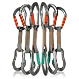 Fusion Climb 6-Pack 11cm Quickdraw Set with Techno Zoom Orange Straight Gate Carabiner/Techno Zoom Green Bent Gate Carabiner