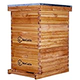 Bee Hive 10 Frame Complete Bee Hives and Supplies Starter Kit, Beeswax Coated Beehives for Beginners with Bee Hive Frame and Waxed Foundation Include 2 Deep Hive Box and 1 Medium Bee Hive Super
