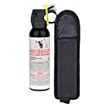 SABRE Frontiersman 7.9 Ounce Bear Spray Deterrent with Belt Holster, 30-Foot Range, Contains 2% Major Capsaicinoids, Safer for You, The Bears and The Environment, Glow-in-The-Dark Safety