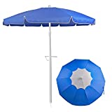 YOHIA 6.5ft Portable Beach Umbrella,Outdoor Sunshade Umbrella With Sand Anchor & Tilt Pole,Wind Resistant UV Protection for Sand Heavy Duty Beach Garden Outdoor (6)