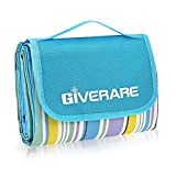 GIVERARE Picnic Beach Blanket, XL Sandfree Waterproof Outdoor Camping Blanket, Quick Drying Oxford Family Mat, Portable Extra Large Picnic Mat for Travel, Hiking, Music Festival, Lawn