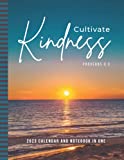 Cultivate Kindness: Calendar And Notebook In One / 8.5x11 Dated Monthly Planner With 100 Blank College-Ruled Lined Sheets Combo / Life Organizer - ... New Year's Gift / Teal Blue Beach Ocean Theme