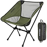 MARCHWAY Ultralight Folding Camping Chair, Portable Compact for Outdoor Camp, Travel, Beach, Picnic, Festival, Hiking, Lightweight Backpacking (Green)