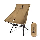 OneTigris Camping Backpacking Chair High Back, 330 lbs Capacity, Lightweight Compact Portable Folding Chair for Hiking Travel Beach Picnic