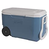 Coleman Rolling Cooler | 62 Quart Xtreme 5 Day Cooler with Wheels | Wheeled Hard Cooler Keeps Ice Up to 5 Days, Blue