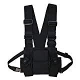 Multi-Pocket Chest Rig Bag Utility Vest Chest Bag for Men Hands Free Radio Front Pack Pouch Hip Hop Chest Pack Functional Tactical Harness for Women Running Exercise Hiking Camping