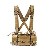 OneTigris Tactical Chest Rig with 5.56/7.62 Rifle Mag Pouches Pistol Mag Pouches and X Harness for Airsoft Shooting Wargame Paintball (Multicam)