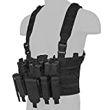 ATG Tactical Recon Rifle Pistol Magazine Pouches Chest Rig (Black)