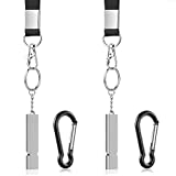 Michael Josh 2PCS Emergency Survival Whistle Kit with Lanyards for Outdoor(Silver)