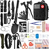 Survival First Aid Kit 142 in 1, Professional Survival Gear and Equipment with Molle Pouch, Gift for Men Dad Him Camping Hunting Fishing Outdoor Adventure (Black)