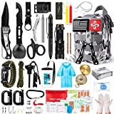 Survival Kit, 220Pcs Emergency Survival Gear First Aid Kit Molle System Compatible Outdoor Survival Gear,Emergency Kits with Trauma Bag for Camping Boat Hunting Hiking and Adventures, for Men
