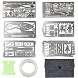 Moricher Survival Card Multitool Camping Gear with Fishing Line Multipurpose EDC Kit for Fishing Outdoor Hiking Hunting Gift Idea 6 PCS