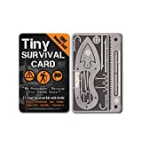 Tiny Survival Card - Made in USA: A 17 Tool Survival Kit + Knife: Fits in Your Wallet + Altoid Tin - Ultimate EDC, Multitool Card for Your EDC - Great Gift!