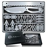 Survival Card Wallet Multitool - 30 Piece Wallet Tool Including Knife, Saw, Fish Hooks, Arrows and Lures - Credit Card Sized Knife Multitool for Fishing, Camping and Hunting - Multitool