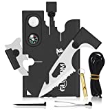Wallet Tool Gifts For Men Upgraded 18-in-1 Survival Credit Card Multitool By GUARDMAN - Multipurpose Tool With Survival Knife, Fire Starter, Whistle, Compass - Father’s Day Gift