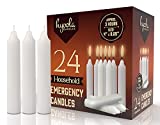 Hyoola Emergency Candles - 24 Pack White Short Taper Candles - Unscented - Emergency Candles for Home and Emergency Kit