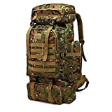 WintMing 70L Camping Hiking Backpack Molle Rucksack Waterproof Traveling Daypack, No Internal Frame (Camouflag-C)