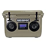 Seismic Audio - SC37WS-Tan - 37 Quart Tan Hard Cooler Box with Built-in Bluetooth Speakers