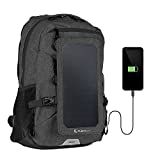 SUNNYBAG Explorer+ Solar Backpack Charger | World's Strongest Water Resistant Solar Panel for Smartphones and All USB-Devices on The go | 15L Volume and 15’’ Laptop Compartment | Black/Black