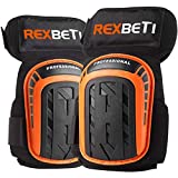 REXBETI Knee Pads for Work, Construction Gel Knee Pads Tools, Heavy Duty Comfortable Anti-slip Foam Knee Pads for Cleaning Flooring and Garden, Strong Stretchable Straps, 1 Pair