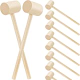 Mini Wooden Hammer for Chocolate, Crab Lobster Mallets, Seafood Shellfish Hardwood Hammers, Solid Crab Mallets Hammers, Mini Breakable Heart Hammer Mallet for Cracking Chocolate (10 Pieces)